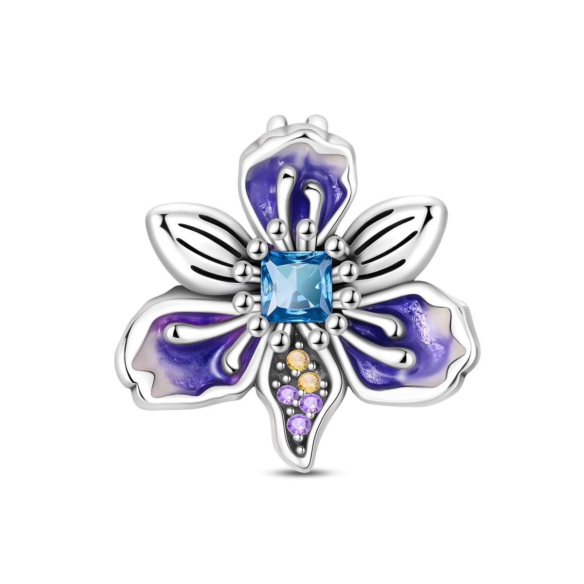 Amarante Jewelry Purple Blossom Flower Charm