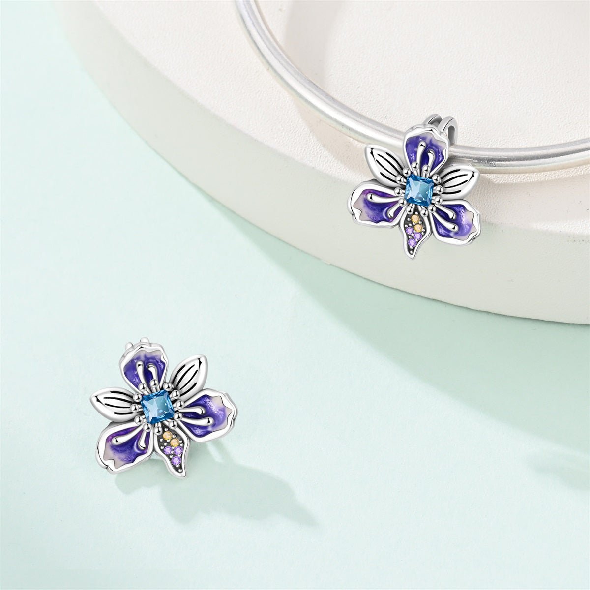 Amarante Jewelry Purple Blossom Flower Charm