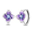 Amarante Jewelry Purple Blossom Flower Hoop Earrings