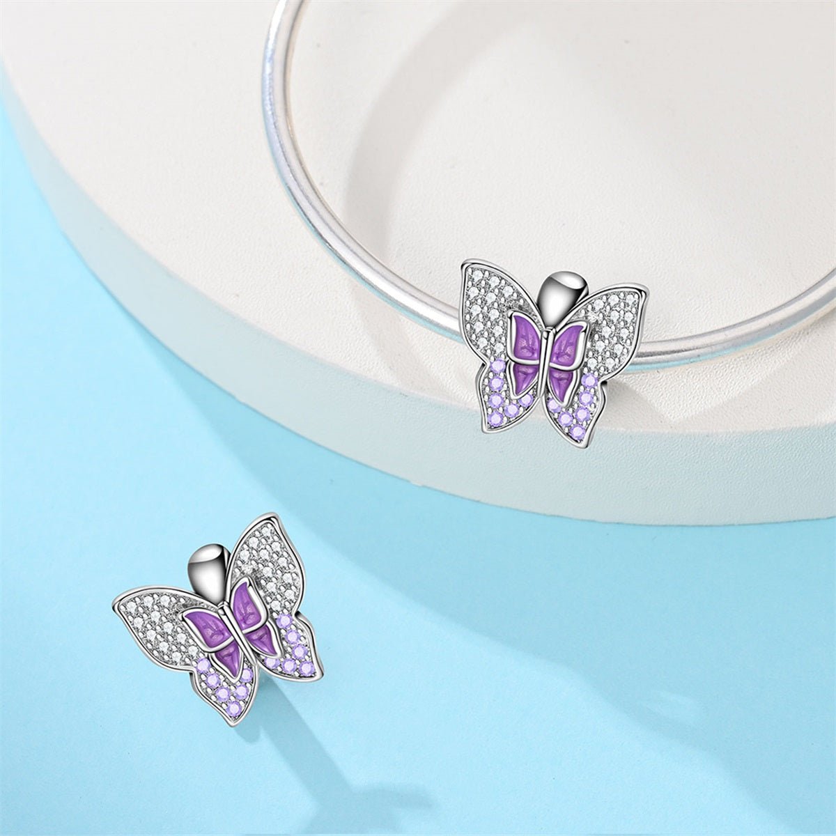 Amarante Jewelry Purple Butterfly Sparkle Charm