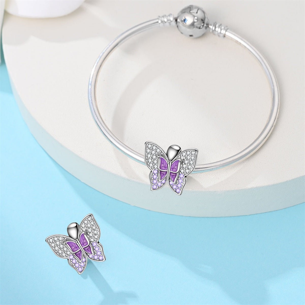 Amarante Jewelry Purple Butterfly Sparkle Charm