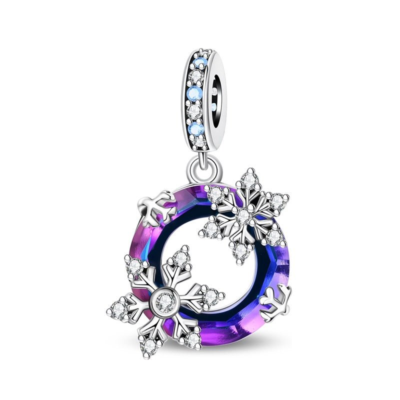 Amarante Jewelry Purple Crystal Snowflake Dangle Charm