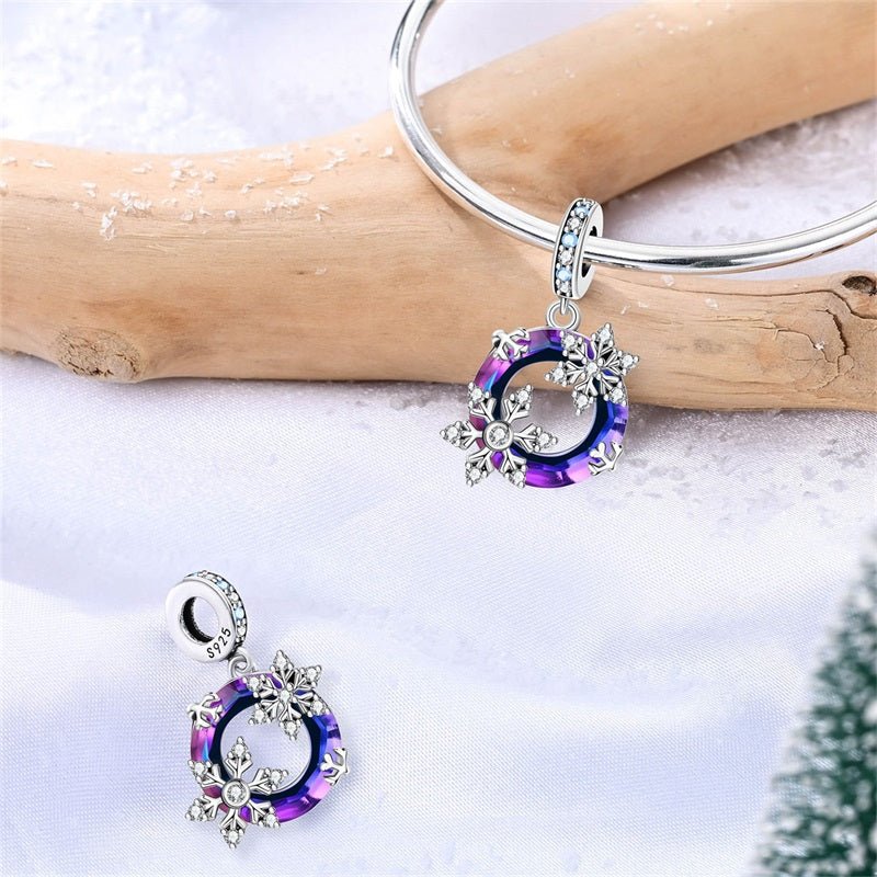 Amarante Jewelry Purple Crystal Snowflake Dangle Charm