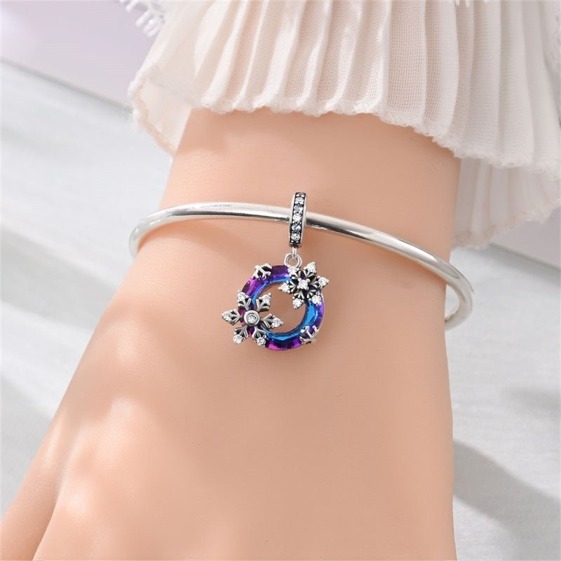 Amarante Jewelry Purple Crystal Snowflake Dangle Charm