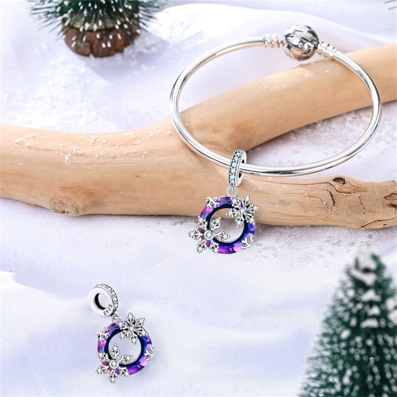Amarante Jewelry Purple Crystal Snowflake Dangle Charm