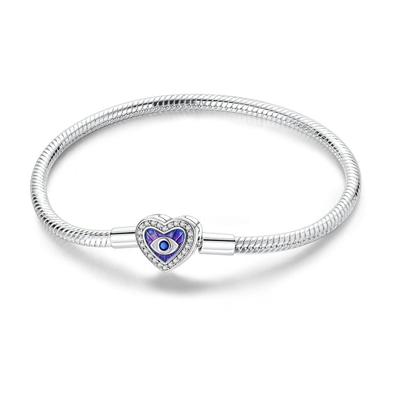 Amarante Jewelry Purple Heart Evil Eye Charm Bracelet