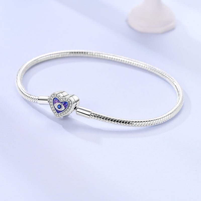 Amarante Jewelry Purple Heart Evil Eye Charm Bracelet