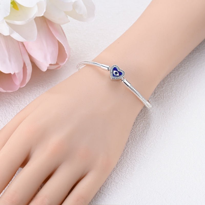 Amarante Jewelry Purple Heart Evil Eye Charm Bracelet