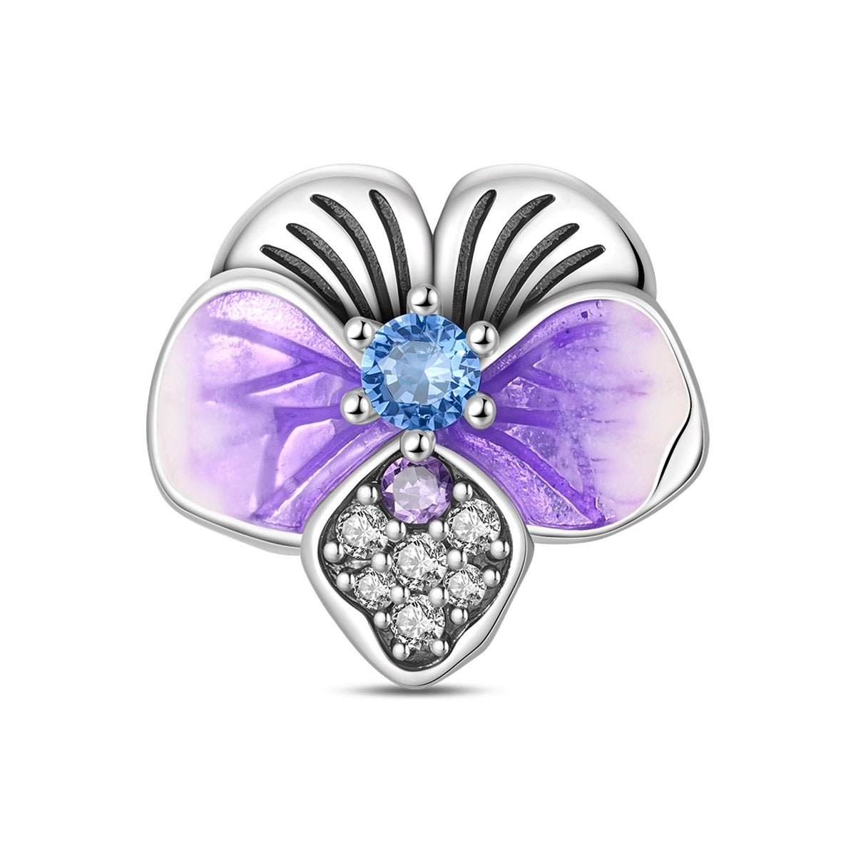 Amarante Jewelry Purple Orchid Flower Charm