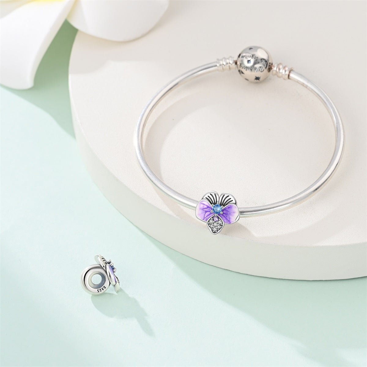 Amarante Jewelry Purple Orchid Flower Charm