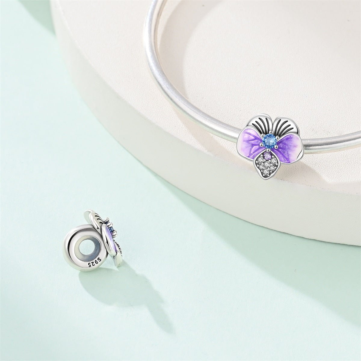 Amarante Jewelry Purple Orchid Flower Charm
