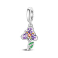 Amarante Jewelry Purple Orchid Flower Dangle Charm