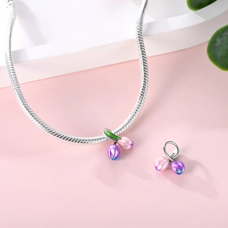 Amarante Jewelry Purple & Pink Tulip Duo Charm