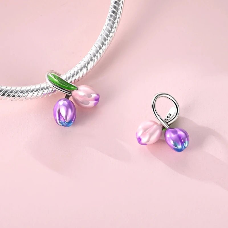 Amarante Jewelry Purple & Pink Tulip Duo Charm