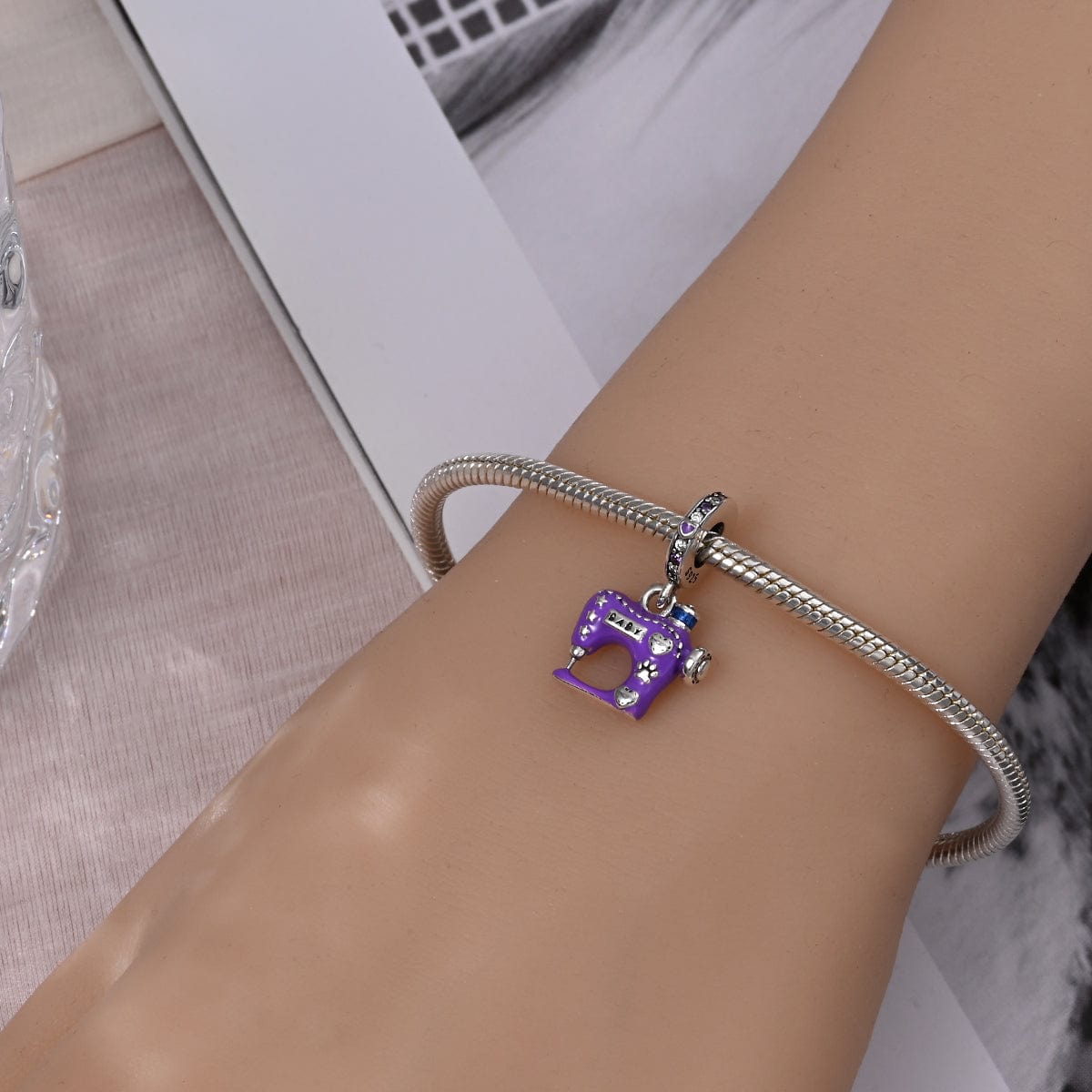 Amarante Jewelry Purple Sewing Machine Charm