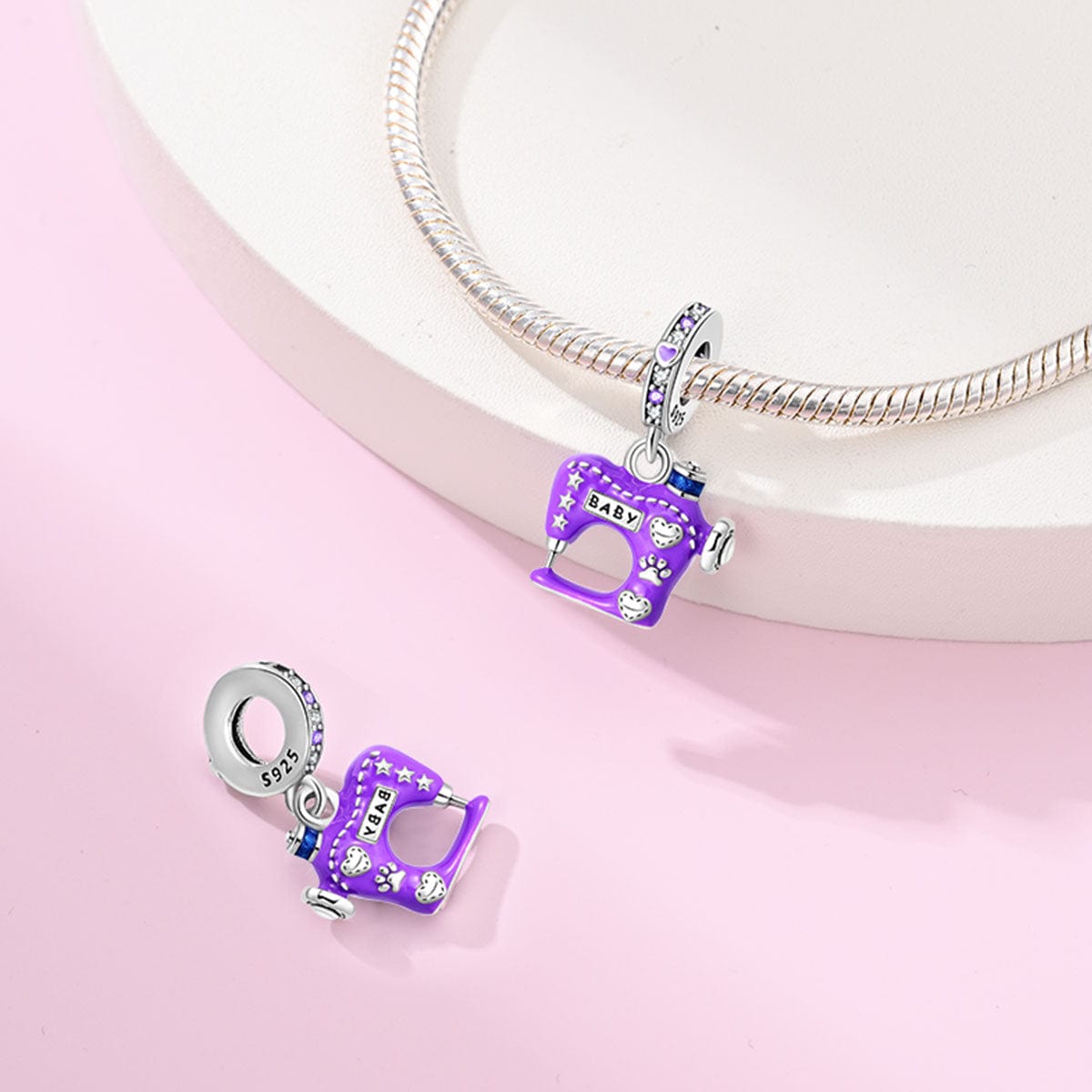 Amarante Jewelry Purple Sewing Machine Charm