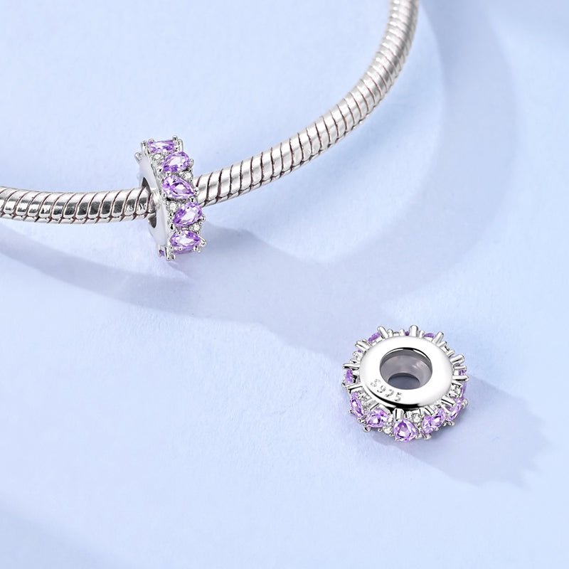 Amarante Jewelry Purple Teardrop Crystal Spacer Charm