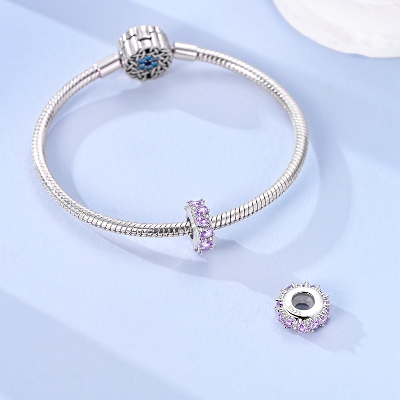 Amarante Jewelry Purple Teardrop Crystal Spacer Charm