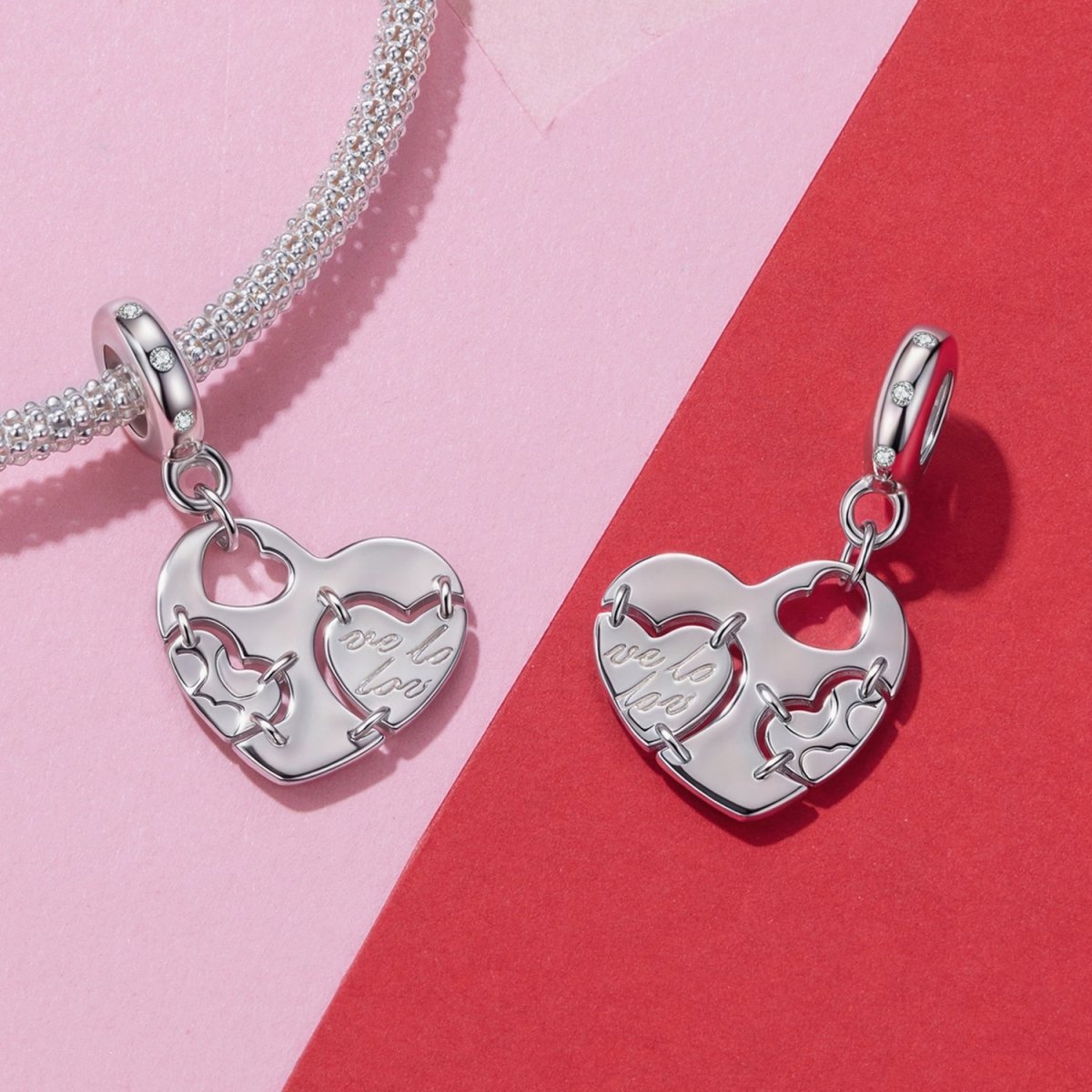 Amarante Jewelry Puzzle Heart Dangle Charm