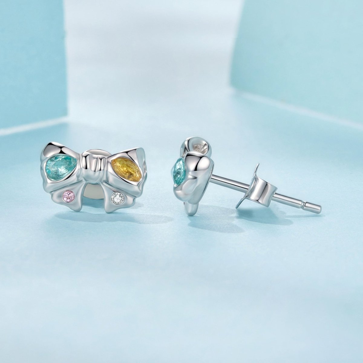 Amarante Jewelry Rainbow Bow Stud Earrings