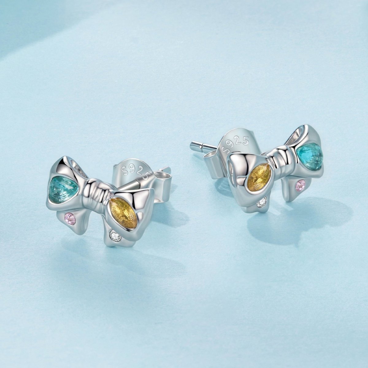 Amarante Jewelry Rainbow Bow Stud Earrings