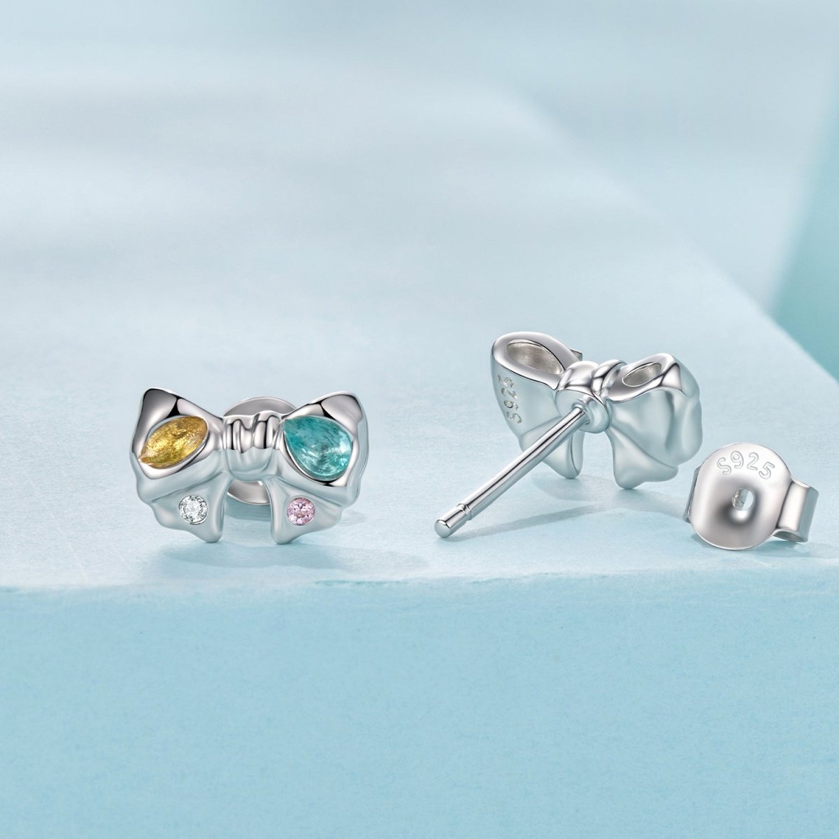 Amarante Jewelry Rainbow Bow Stud Earrings
