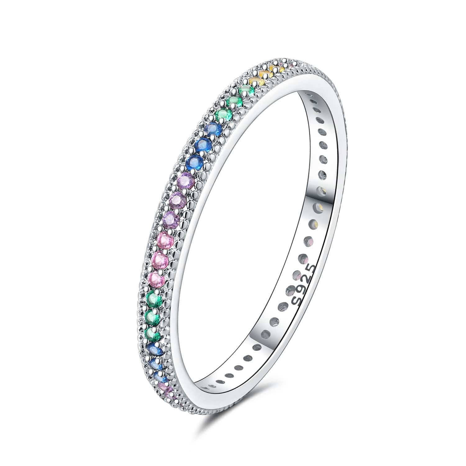 Amarante Jewelry Rainbow Crystal Stackable Ring