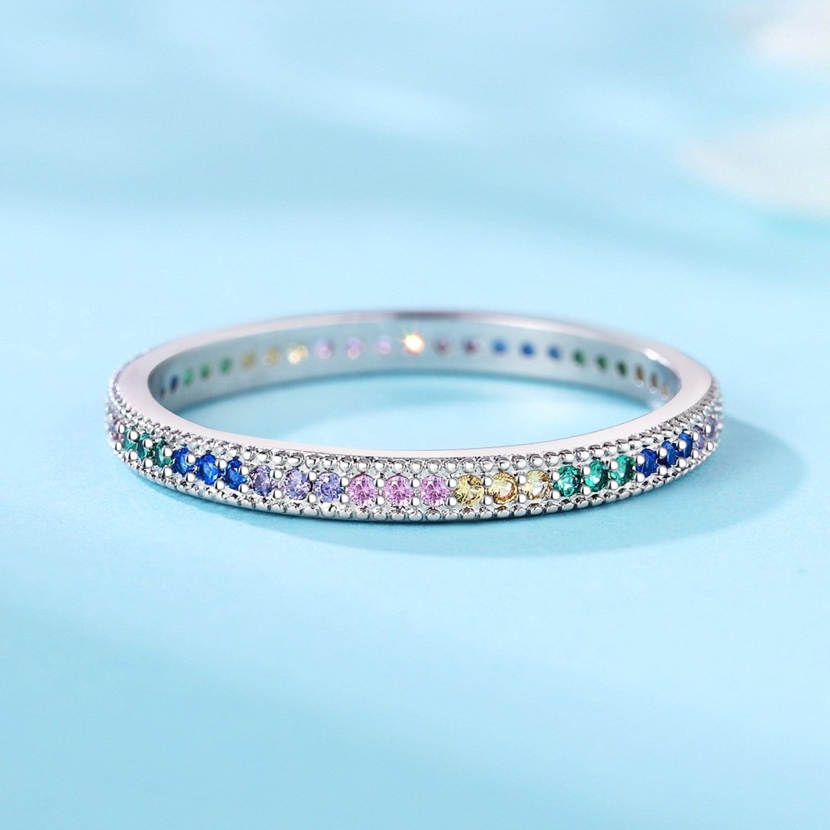 Amarante Jewelry Rainbow Crystal Stackable Ring