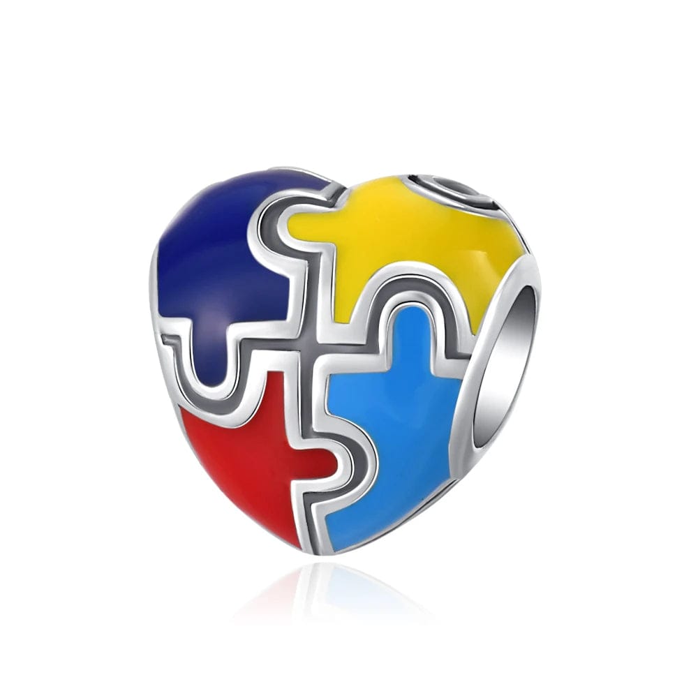 Amarante Jewelry Rainbow Puzzle Heart Charm