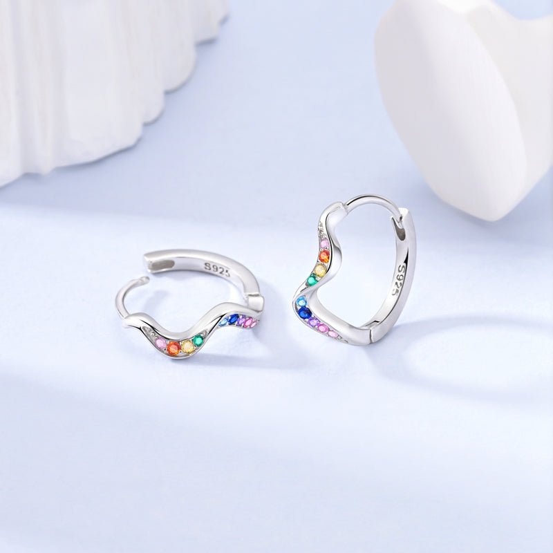 Amarante Jewelry Rainbow Wave Hoop Earrings