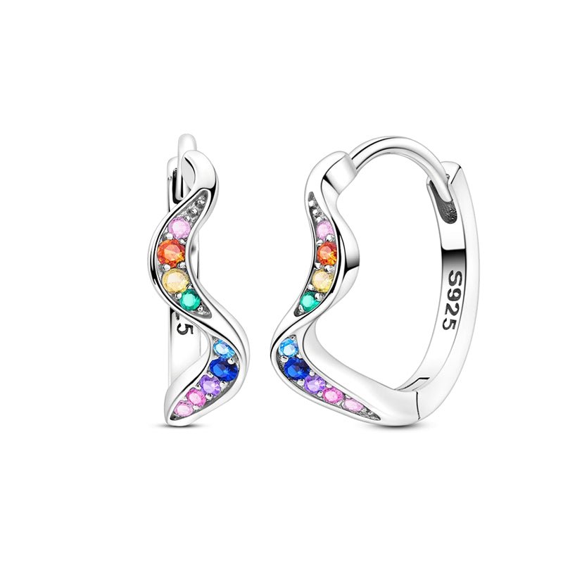 Amarante Jewelry Rainbow Wave Hoop Earrings