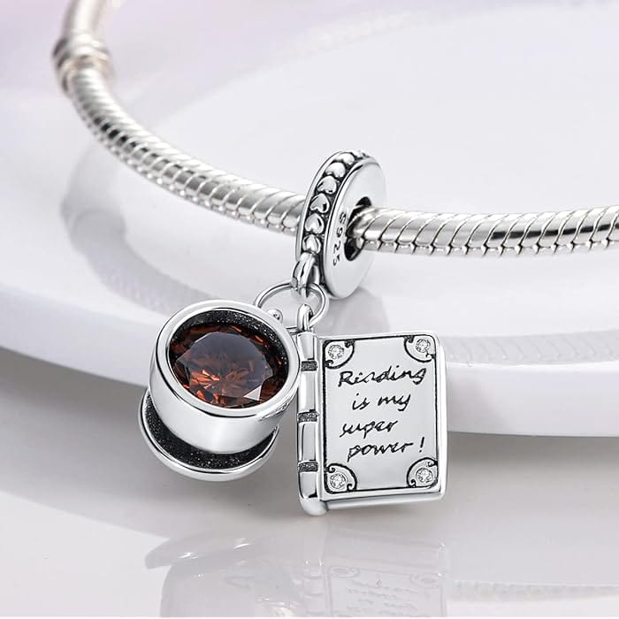 Amarante Jewelry Reading is My Super Power Book Charm