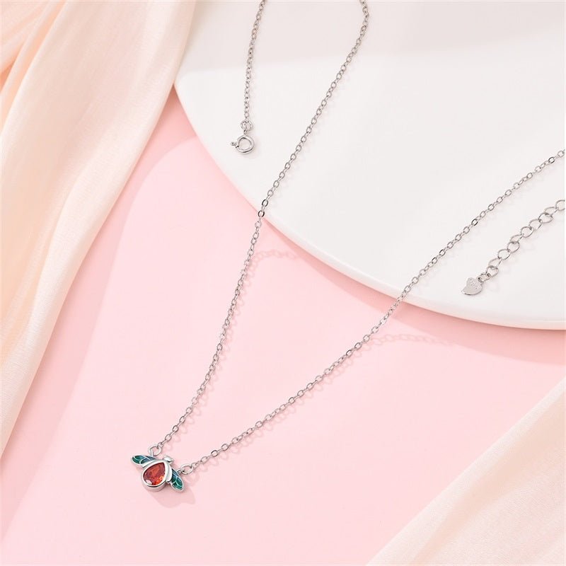 Amarante Jewelry Red & Blue Enamel Bee Necklace