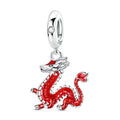 Amarante Jewelry Red Chinese Dragon Dangle Charm