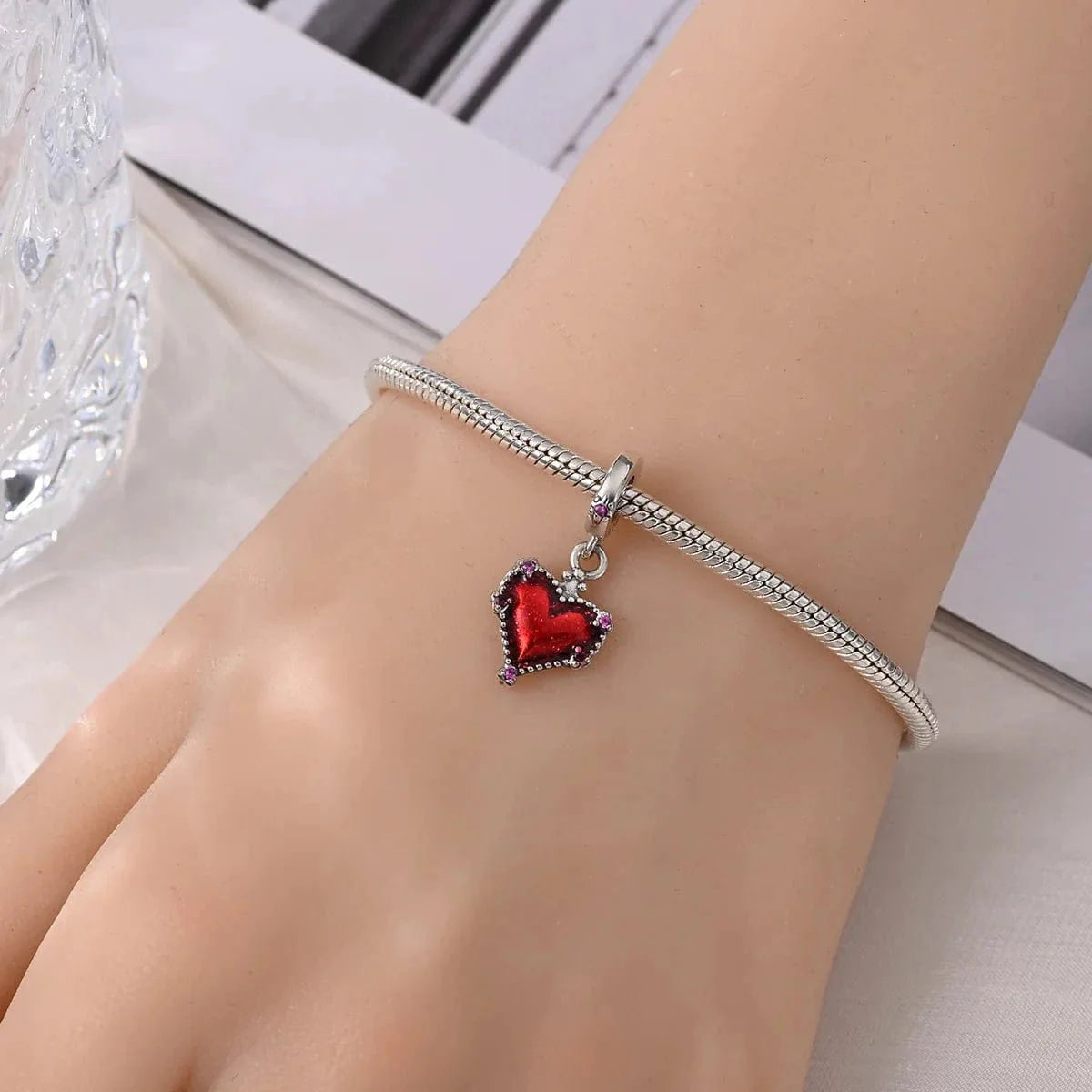 Amarante Jewelry Red Heart Dangle Charm