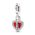 Amarante Jewelry Red Heart Lock and Key Dangle Charm