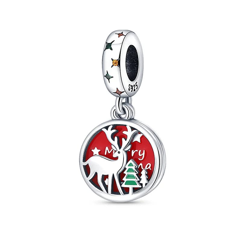 Amarante Jewelry Red Merry Christmas Reindeer Dangle Charm