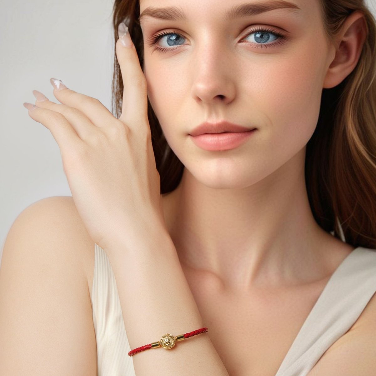 Amarante Jewelry Red Swirl Clasp Leather Charm Bracelet