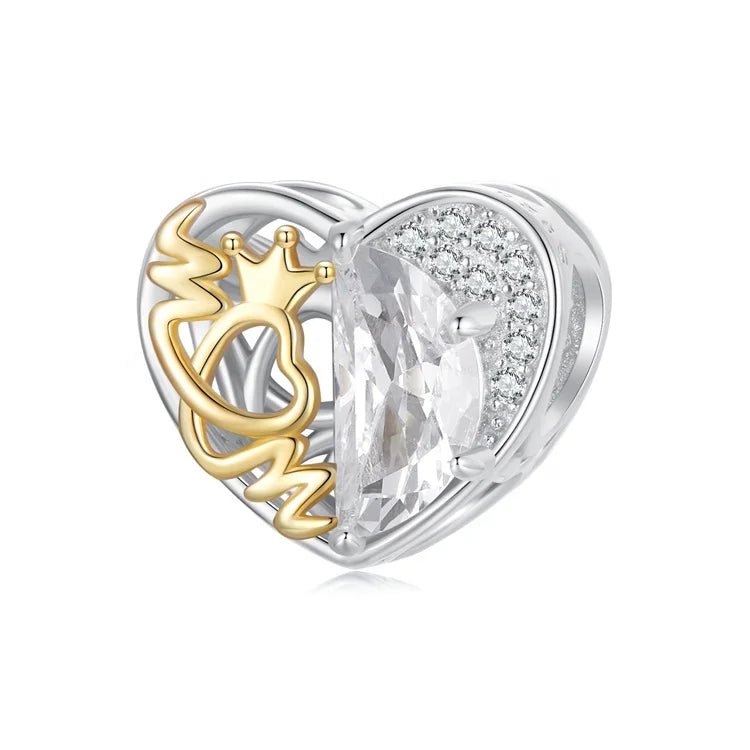 Amarante Jewelry Regal Heart with Mom Crown Charm