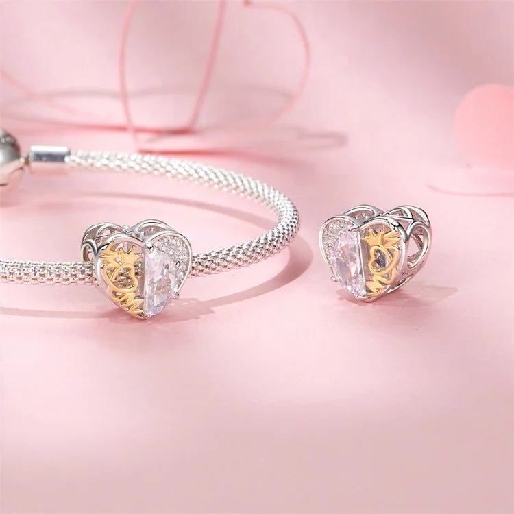 Amarante Jewelry Regal Heart with Mom Crown Charm