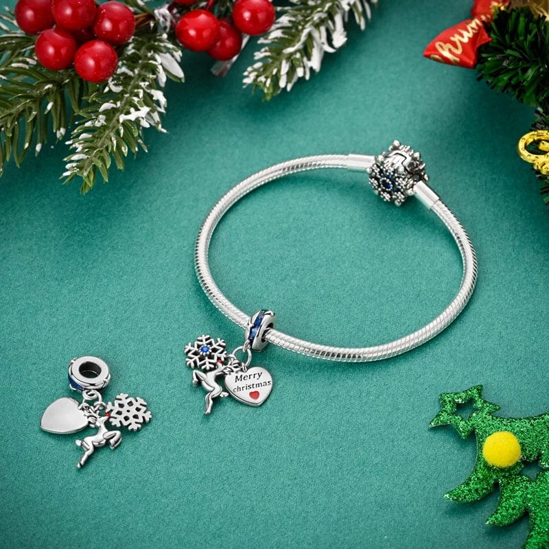 Amarante Jewelry Reindeer & Snowflake Merry Christmas Charm