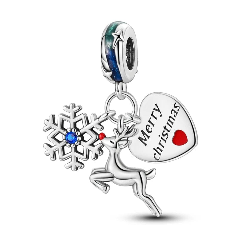 Amarante Jewelry Reindeer & Snowflake Merry Christmas Charm
