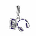 Amarante Jewelry Retro Cassette & Headphones Double Dangle Charm