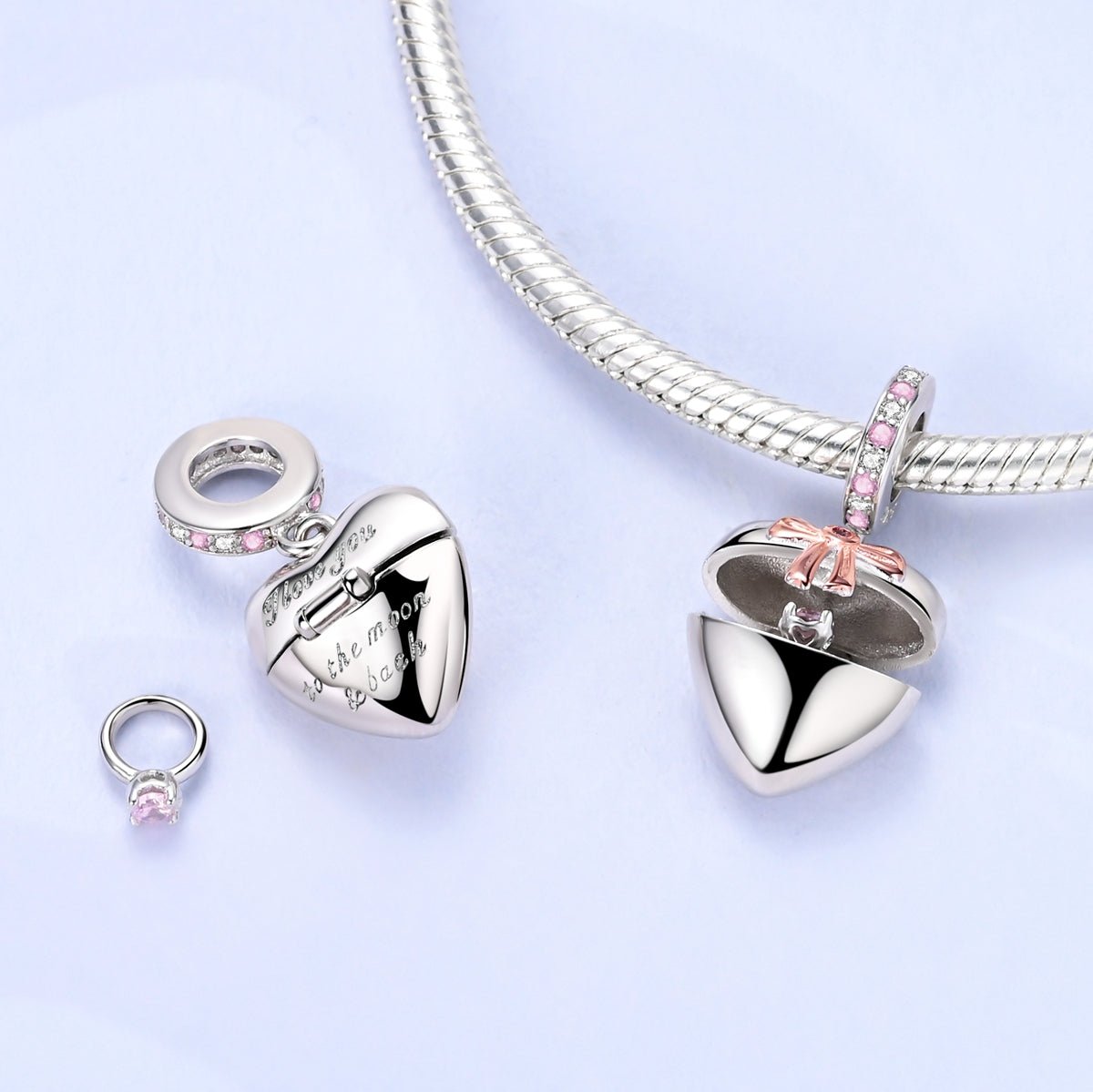 Amarante Jewelry Reveal Your Love Heart Locket Pendant Charm