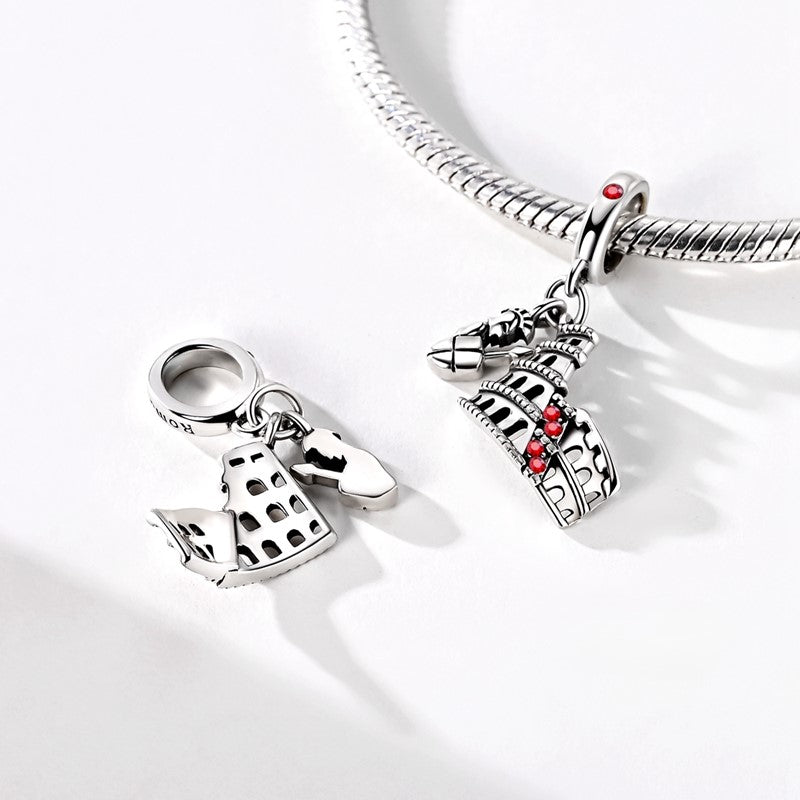 Amarante Jewelry Roman Colosseum with Gladiator Dangle Charm