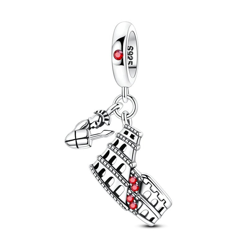 Amarante Jewelry Roman Colosseum with Gladiator Dangle Charm