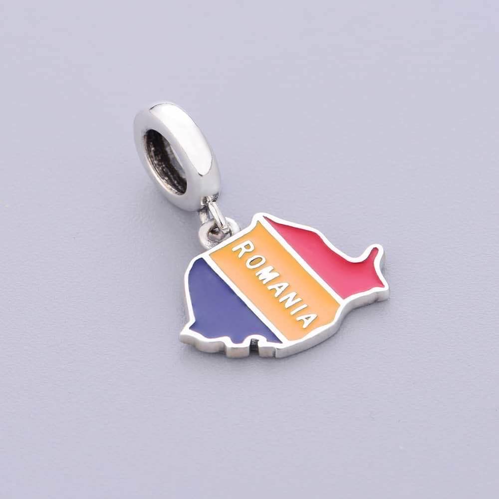 Amarante Jewelry Romania Map Dangle Charm