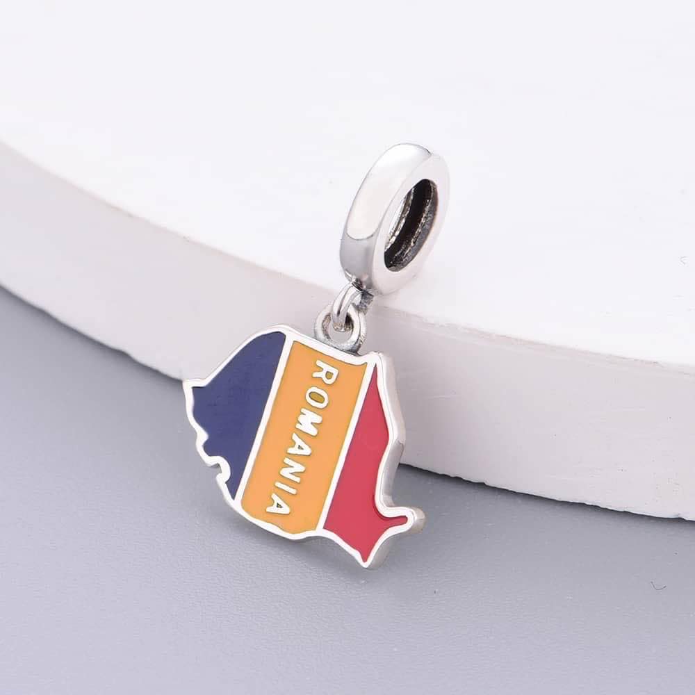 Amarante Jewelry Romania Map Dangle Charm