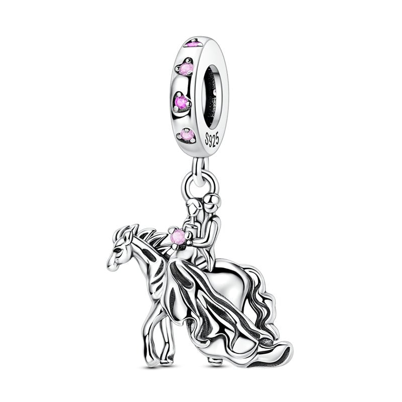 Amarante Jewelry Romantic Horse & Rider Dangle Charm
