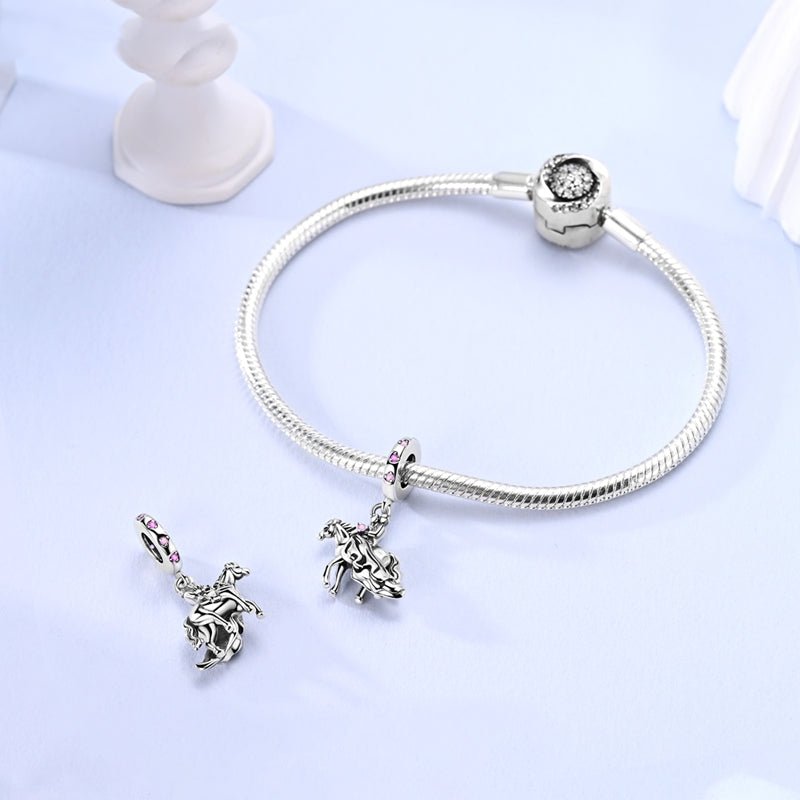 Amarante Jewelry Romantic Horse & Rider Dangle Charm